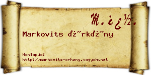Markovits Örkény névjegykártya